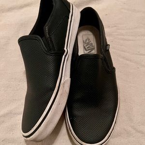 Black Leather Vans